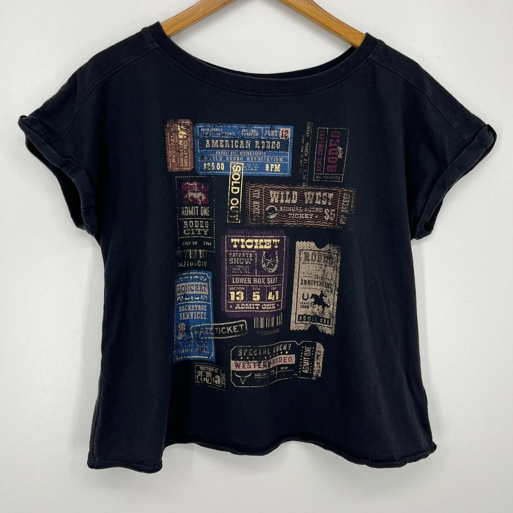 Shyanne T-Shirt Women's Size L Black Western Country Short Sleeve Logo